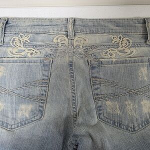 Aeropostale Stretch Flare Jeans with Embroidery Juniors 5/6 Regular Y2K Vintage